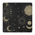 thumbnail image 1 of Black Gothic Sun Moon Star Pattern Square Fitted Tablecloth with Elastic Edge,Square Table Cover,Washable Elastic Table Cover for Home Kitchen Party Decor 34"x34", 1 of 6