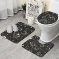 thumbnail image 1 of Black Gothic Sun Planet Pattern Bathroom Rugs Sets 3 Piece,Toilet Cover Set,Absorbent Non Slip Bathroom Mats Sets with U-Shaped Contour Rug Toilet Rug Set, 1 of 5
