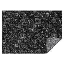 Black Gothic Sun Planet Pattern Rectangle Tablecloth 60"x84",Waterproof Polyester Rectangle Table Cloth, Wipeable Spillproof Polyester Tablecloth for Dining, Camping, Indoor and Outdoor