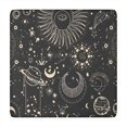 thumbnail image 1 of Black Gothic Sun Planet Pattern Square Fitted Tablecloth with Elastic Edge,Square Table Cover,Washable Elastic Table Cover for Home Kitchen Party Decor 34"x34", 1 of 6