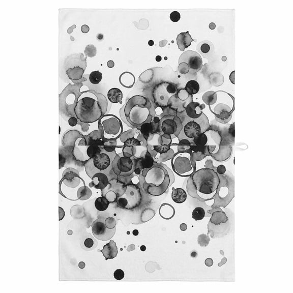 Black Gradient 1 Pack Kitchen Towel, Water Absorbent Dish Towel, Abstract Polka Dots Vintage Modern Art Decorative Hand Towels - Quick Drying Cloth for Cooking Baking, 18x28 Inch