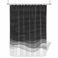 thumbnail image 1 of Black Gradient Shower Curtain, Watercolor Abstract Black Gradient Water Ripples Waterproof Shower Curtain Set with 12 Hooks Lightweight Bath Curtains Fabric Bathroom Decor 60x72 Inches, 1 of 9
