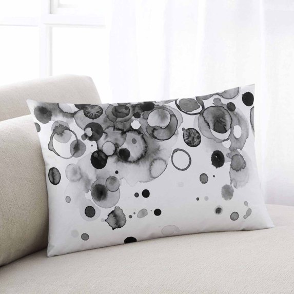 Black Gradient Throw Pillow Covers, Abstract Polka Dots Vintage Modern Art Soft Breathable Pillow Cases with Invisible Zipper for Sleeping, Small Pillowcases for Couch Bed Sofa Chair 16x24 Inches