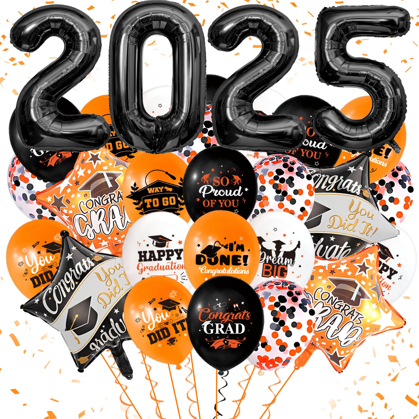Black Graduation 2025 Balloons IFF17 Graduation Balloons Class of 2025 ...