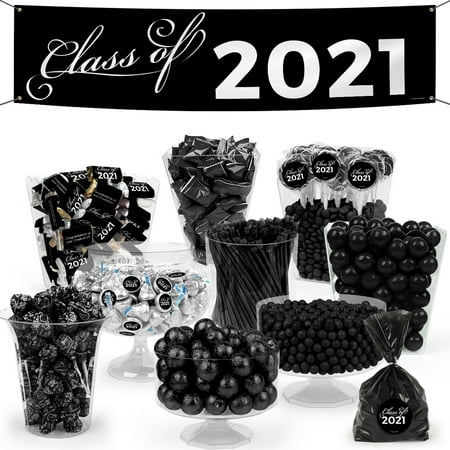 Black Graduation Candy Buffet Class of 2021 (Approx 14lbs) - Feeds 24-36