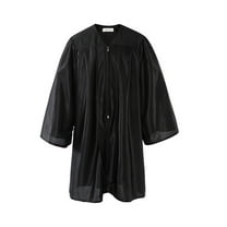 Black Graduation Gown Kids Baby Boys Girls Preschool Kindergarten Solid Robe Graduation Dress Outfits