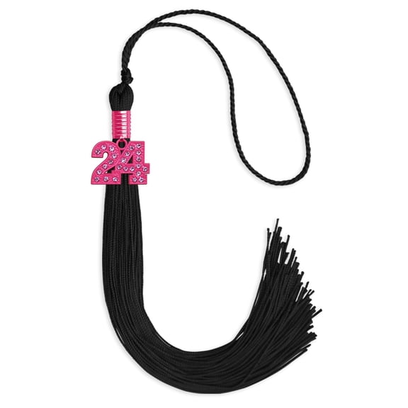Endea Graduation Black Graduation Tassel with Pink Bling Charm