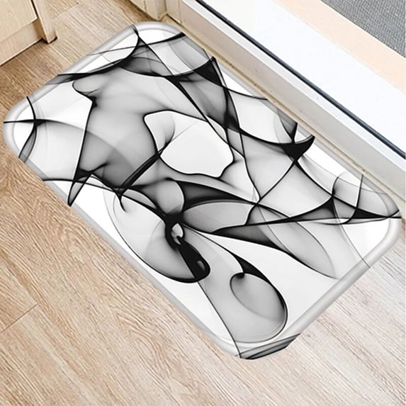 Black Graffiti Decorative Anti-slip Absorb Water Bath Carpet Bathroom Kitchen Bedroon Floor Mats Indoor Soft Entrance Doormat