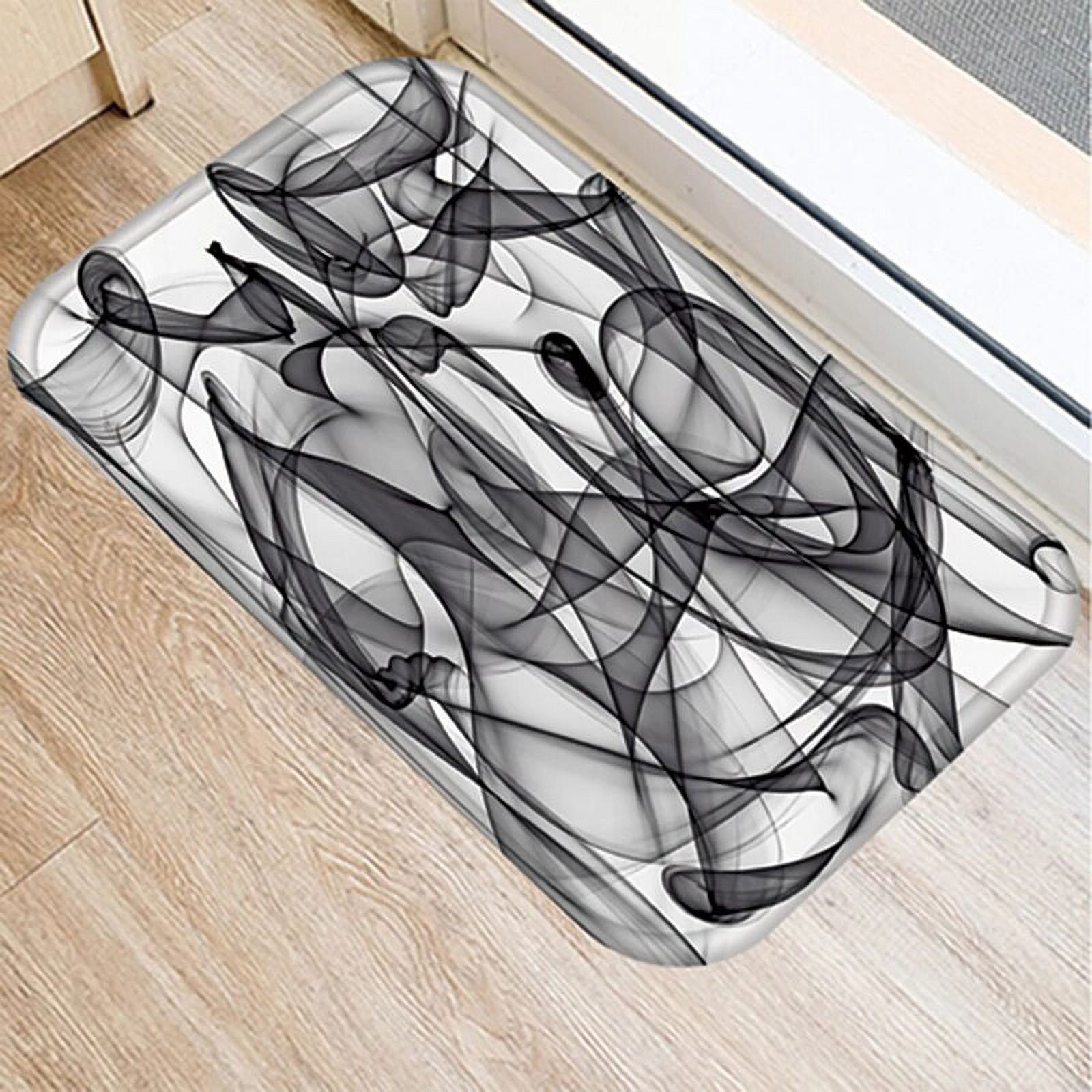 Black Graffiti Decorative Anti-slip Absorb Water Bath Carpet Bathroom ...