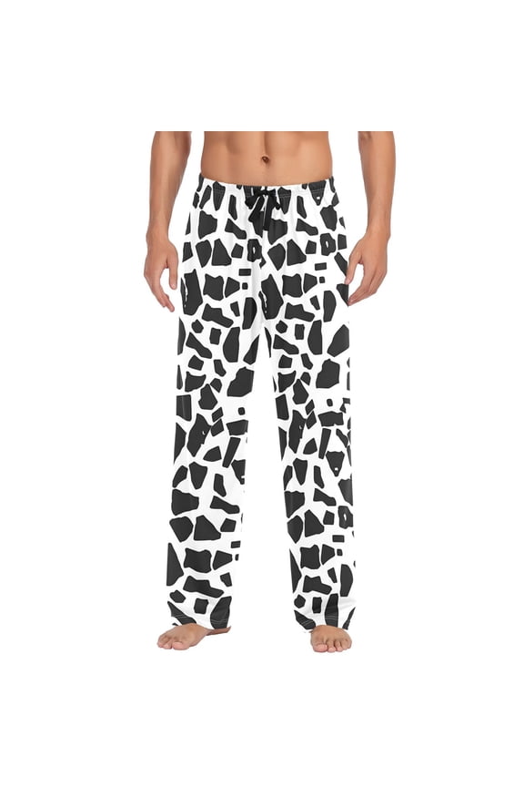 Black Graffiti Men's Pajama Pants Cotton Long Sleepwear Lounge Pants XL