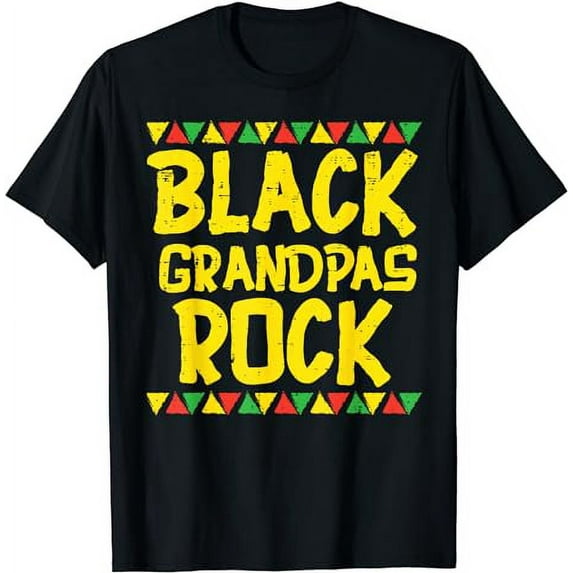 Black Grandpa Rock Kente African American Pride History Gift T-Shirt