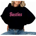 thumbnail image 1 of Black Graphic Hoodie Sweatshirt Shirts S-2XL Best Friend Theme Relaxed Holidays Tops, 1 of 5