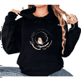 thumbnail image 1 of Black Graphic Sweatshirt Print Hoodie womans S-2XL Nature Robin Bird Trendy Tops, 1 of 4