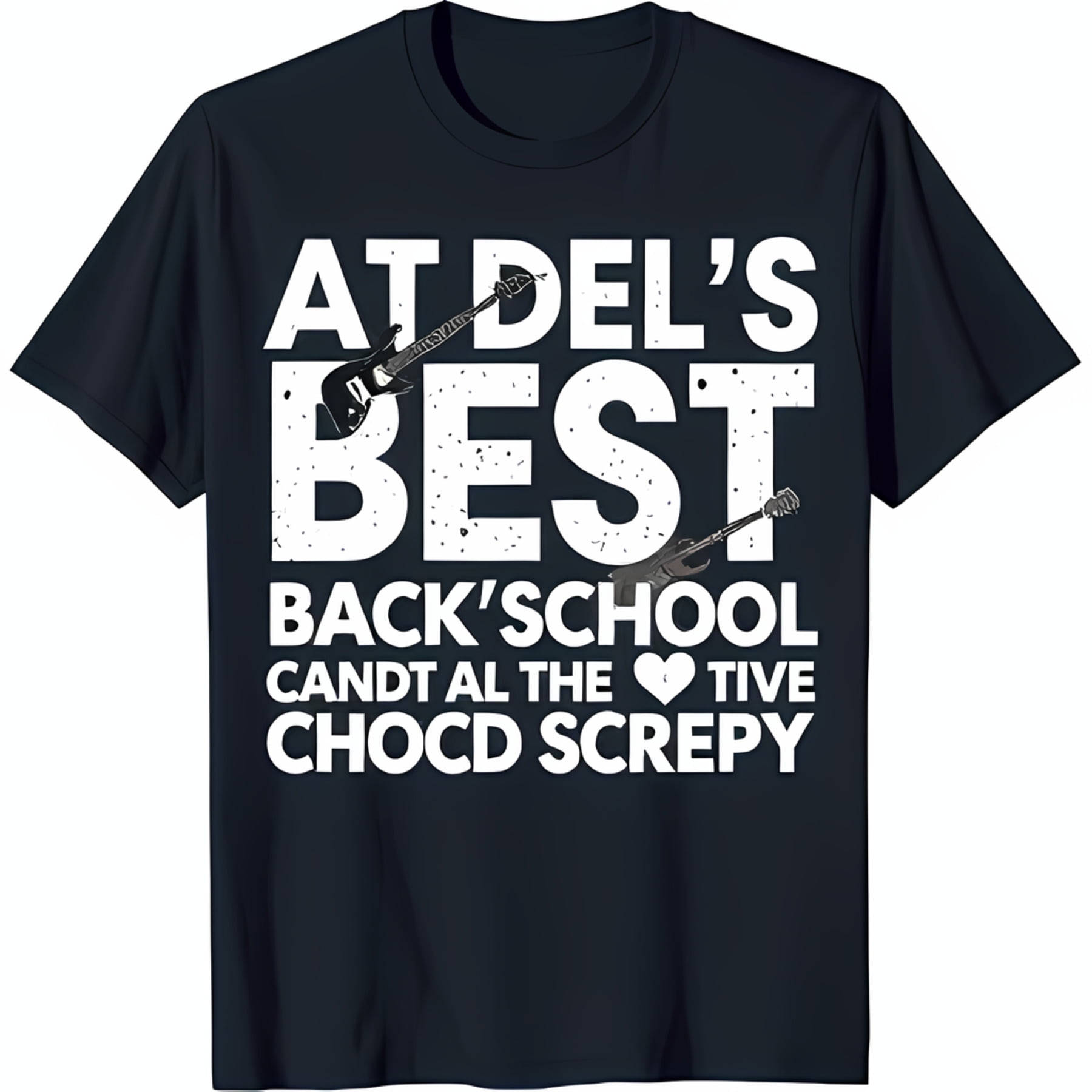 Black Graphic TShirt Featuring Iconic Design & Band Name Lyrics