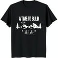 Black Graphic TShirt with Mountain Design and 'A to Build Your Railr