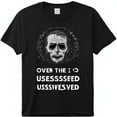 Black Graphic T-Shirt with Old Man and Design 'Opixels over