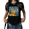 thumbnail image 1 of Black Graphic Tees Print Tshirt Cat Shock Face Fantasy Sky Art Shirts Womens Cute Pet Design Casual Daily Wear S-5XL Tops, 1 of 5