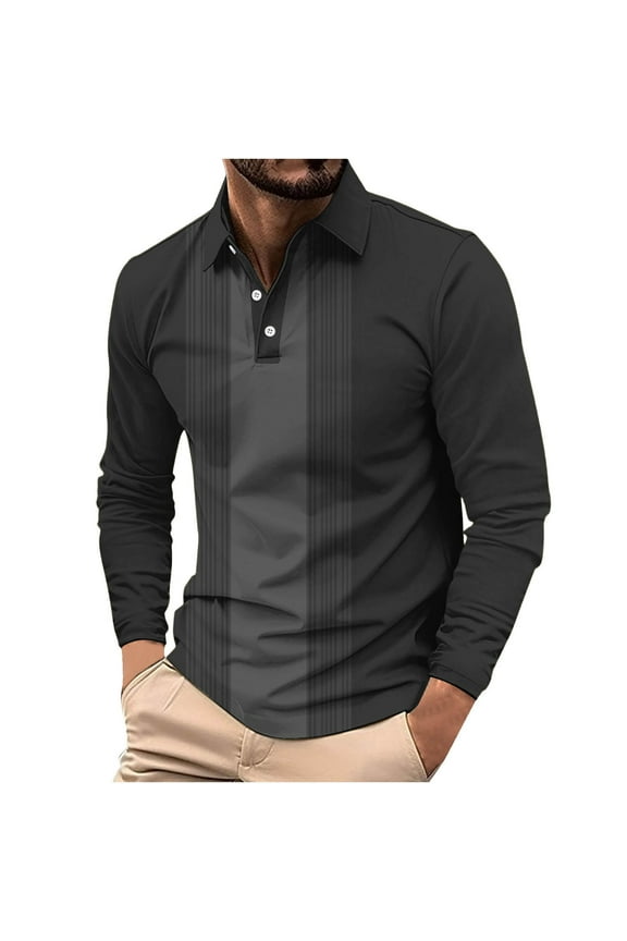 Black Graphic Tops for Mens Summer Fall Long Short Sleeve Collared Turtle Neck Lounge Fish Net Tops Shirt Blouse Man 2026 Clothes Regular Fit Y2K 4XL