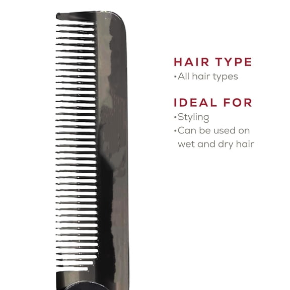 Black Graphite Handmade Folding Pocket Comb for Men, Fine Tooth Hair Comb Straightener for Everyday Grooming Styling Hair, Beard or Mustache, Use Dry or with Balms, Saw Cut