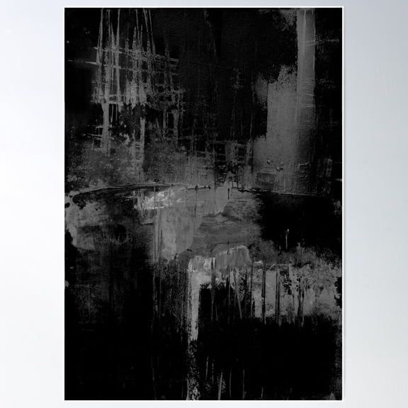 Black Gray Abstract Poster Wall Art, Modern Wall Decor For Living Room Bedroom, 8x12 UNFRAMED