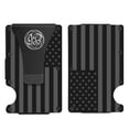 thumbnail image 1 of Black & Gray American Flag Engraved, Minimalist Wallet, RFID Blocking Aluminum Slim Wallet With Money Clip (Black & Gray with Money Clip), 1 of 4