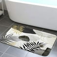 thumbnail image 1 of Black Gray Boho Leaves Bathroom Rugs, Modern Abstraction Mid Century Bath Mat for Bathroom, Contemporary Art Terracotta Print Flannel Non Slip Kitchen Rugs Shower Bathtub Doormats 17X29in, 1 of 3