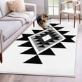 thumbnail image 1 of Black Gray Boho Runner Rug 2.7x5 FT, Non Slip Entryway Carpet, Modern Abstract Geometric Lattice Washable Soft Floor Carpet Entrance Mat Non-Shedding Throw Rug for Hallway Laundry Room Bedside, 1 of 9