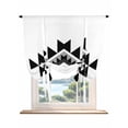 thumbnail image 1 of Black Gray Boho Tie Up Curtains for Windows 63 Inch Length Balloon Curtains Kitchen Adjustable Balloon Window Shade Modern Abstract Geometric Lattice Tie Up Valance Bathroom Curtain Window 46"x63", 1 of 6