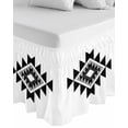 thumbnail image 1 of Black Gray Boho Wrap Around Bed Skirts for California King Bed 16" Drop,Bed Skirt with Adjustable Elastic Belt Dust Ruffle Bed Valance for Bedroom Modern Abstract Geometric Lattice Bed Frame Cover, 1 of 7