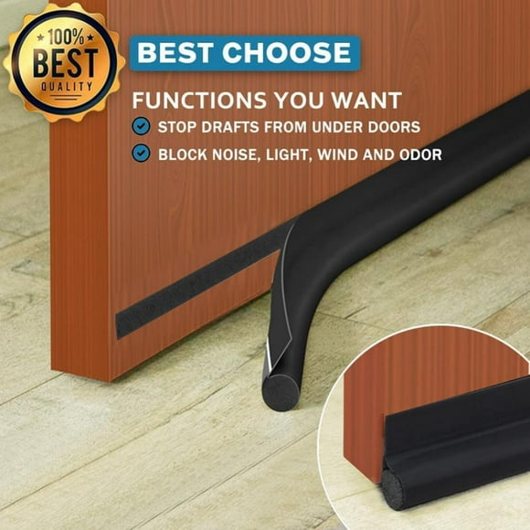 Black/Gray/Brown 34" Door Sweeps for Interior Doors and Exterior Draft Stopper Soundproof Door Sweep Crack Blocker