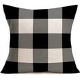 thumbnail image 1 of Black Gray Buffalo Plaid Pillow Covers Cotton Linen 18X18 Inch Farmhouse Pillow Cover Cushion Case Decorative Classic Tartan Pillowcase for Home Decor Sofa (Plaid B-1Pack), 1 of 5