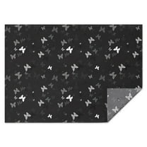 Black Gray Butterfly Pattern Rectangle Tablecloth 60"x84",Waterproof Polyester Rectangle Table Cloth, Wipeable Spillproof Polyester Tablecloth for Dining, Camping, Indoor and Outdoor