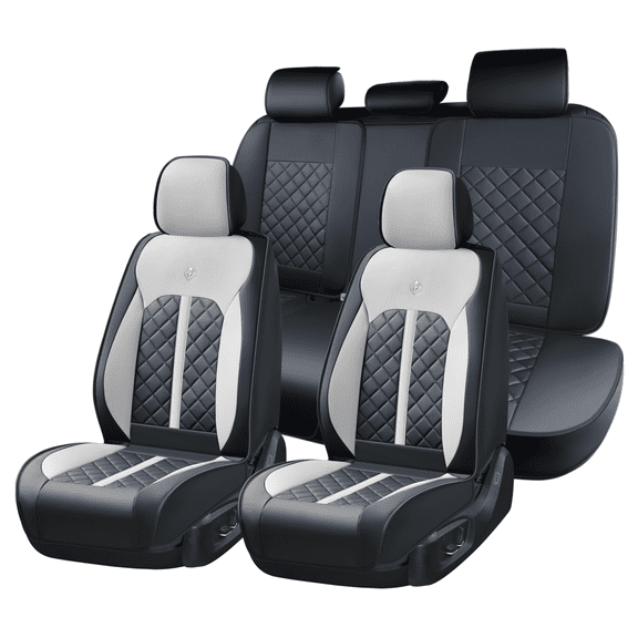 Black and Gray Car Seat Covers for Lexus IS350 2006-2026 Car Seat Cover , Waterproof PU Leather, 5 Piece Full Set, Non-slip, Wear Resistance, Beautify Interior, Beautify the Interior of Old Cars