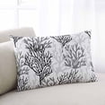 thumbnail image 1 of Black Gray Coral Coastal Throw Pillow Covers, Summer Beach Seaside Nautical Soft Breathable Pillow Cases with Invisible Zipper for Sleeping, Toddler Pillowcases for Couch Bed Sofa Chair 12x20 Inches, 1 of 6