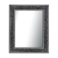 thumbnail image 1 of Black/Gray Crackled Glass Decorative Wall Mirror - 30X24 Mosaic Glass Wall Mirror, Vanity Mirror, Glamorous, 1 of 7
