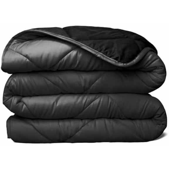 Black/Gray Down Alternative Quilted Comforter King/Cal King - Cooling Breathable Premium Oversized Soft Reversible Microfiber Duvet Insert