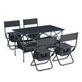 Black/Gray Folding Outdoor Table and Chair Set Perfect for Indoor or