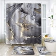 thumbnail image 1 of Black Gray Gold Marble Bathroom Sets with Rugs for Bathroom Decor, 72x72 Inches Gold Shower Curtain with Non-Slip Rugs and Accessories, Waterproof Machine Washable Bath Curtain, 1 of 4