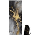 thumbnail image 1 of Black Gray Gold Marble Pattern Hot Yoga Mat Towel Non Slip for Hot Yoga - Quick-Drying Yoga Mat Cover with 4 Corner Pockets with Travel Bag - Hot Yoga Towel Non Slip 74"x26", 1 of 6