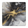 thumbnail image 1 of Black Gray Gold Marble Pattern Square Fitted Tablecloth with Elastic Edge,Square Table Cover,Washable Elastic Table Cover for Home Kitchen Party Decor 34"x34", 1 of 6