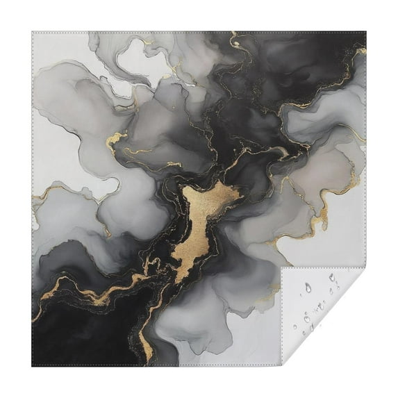 Black Gray Gold Marble Pattern Square Tablecloth,Waterproof Square Table Cover,Wipeable Spillproof Washable Table Cover for Home Kitchen Party Decor 42"X42"(107x107cm)