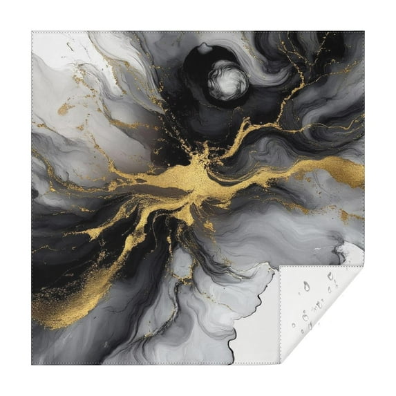 Black Gray Gold Marble Pattern Square Tablecloth,Waterproof Square Table Cover,Wipeable Spillproof Washable Table Cover for Home Kitchen Party Decor 60"x60"(152x152cm)