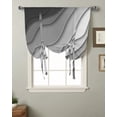 thumbnail image 1 of Black Gray Gradient Modern Geometric Abstraction Kitchen Short Window Curtain Home Decor Small Window Roman Tie Up Curtains, 1 of 6