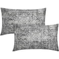 thumbnail image 1 of Black Gray Grey Boho Lumbar Pillow Covers 12x20 Inch Bohemian Carpet Ethnic Decorative Rectangle Pillow Cases Beige Tan Gray Floral Cushion Covers Farmhouse Home Decor For Sofa Couch Outdoor Set of 2, 1 of 6