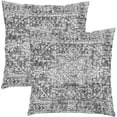 thumbnail image 1 of Black Gray Grey Boho Throw Pillow Covers 18x18 Inch Bohemian Carpet Ethnic Decorative Square Pillow Cases Bohemian Carpet Ethnic Cushion Covers Farmhouse Home Decor For Sofa Couch Outdoor Set of 2, 1 of 6