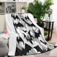thumbnail image 1 of Black and Gray Halloween Bats Blanket,Comfortable Soft Lamb Wool Throw Blanket,All Season,Warm Lightweight Blankets for Sofa Bed Couch Living Room Chair,60"x80", 1 of 4