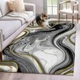 thumbnail image 1 of Black Gray Marble Area Rug 4x6 Washable Rug Non Slip Vintage Golden Abstract Patterned Large Area Rug Indoor Floor Carpet for Entryway Bedroom Kitchen Living Room Home Office Dining Room Nursery, 1 of 8