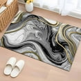 thumbnail image 1 of Black Gray Marble Bathroom Rug Washable 2x3 Entryway Rug Non Slip Vintage Golden Abstract Patterned Front Door Mat Low Pile Indoor Doormat Throw Floor Carpet for Kitchen Bedroom Entrance, 1 of 8