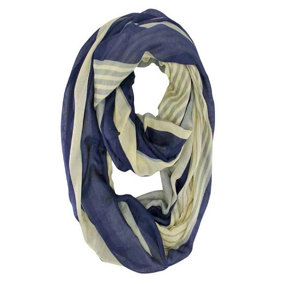 Black & Gray Multicolor Stripe Summer Circle Infinity Scarf