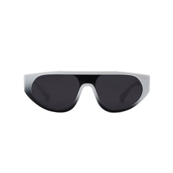 Black-Gray Narrow Frame Square Sunglasses - Dark Lens UV Protection Minimalist Casual Eyewear